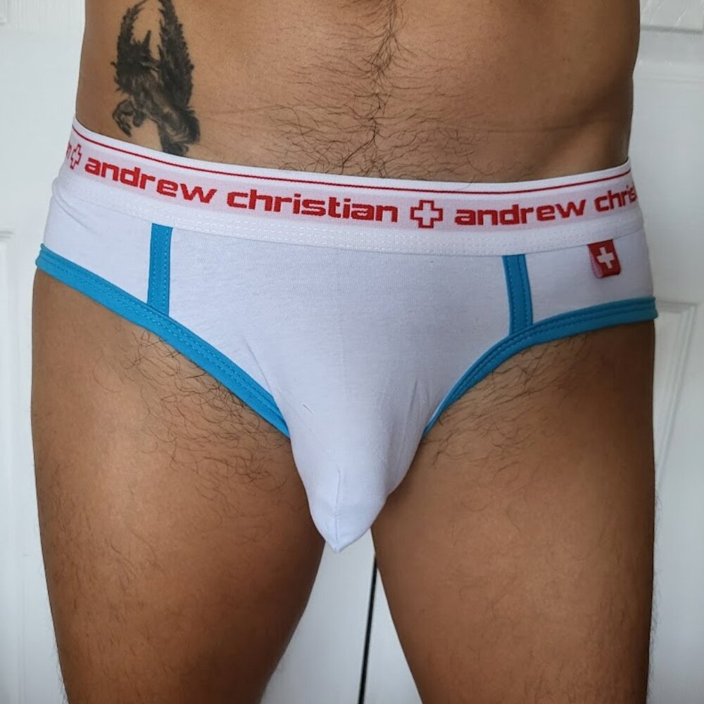 Andrew Christian Vintage Briefs Large White NEW